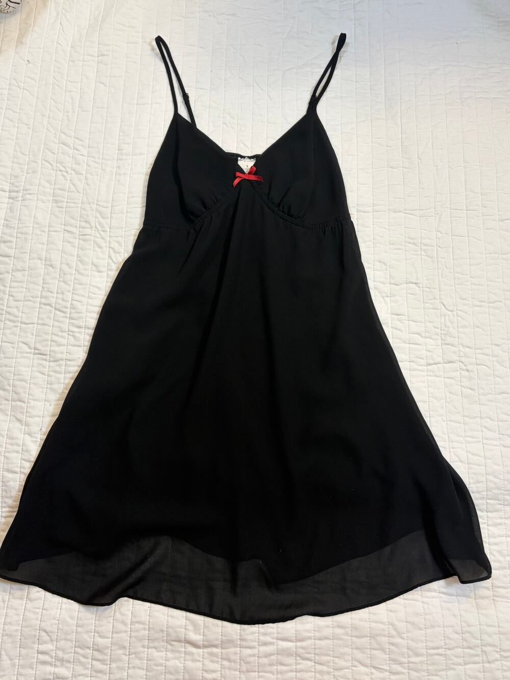 Nottibianche by Cabernet Black Sheer Trim Sleep Chemise Nightgown Size S - NWOT